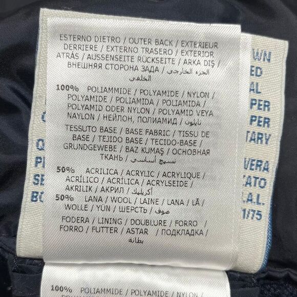 Moncler Full Zip Padded Hoodie in Navy Blue Polyamide
